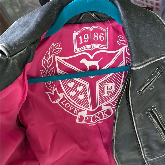 VS PINK Black Leather Jacket - Picture 2 of 7